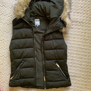 ZARA fur hooded vest
